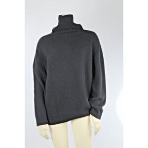 VINCE Sweater Black Fuzzy Cashmere Knit Turtleneck Winter Warm Classic Size S